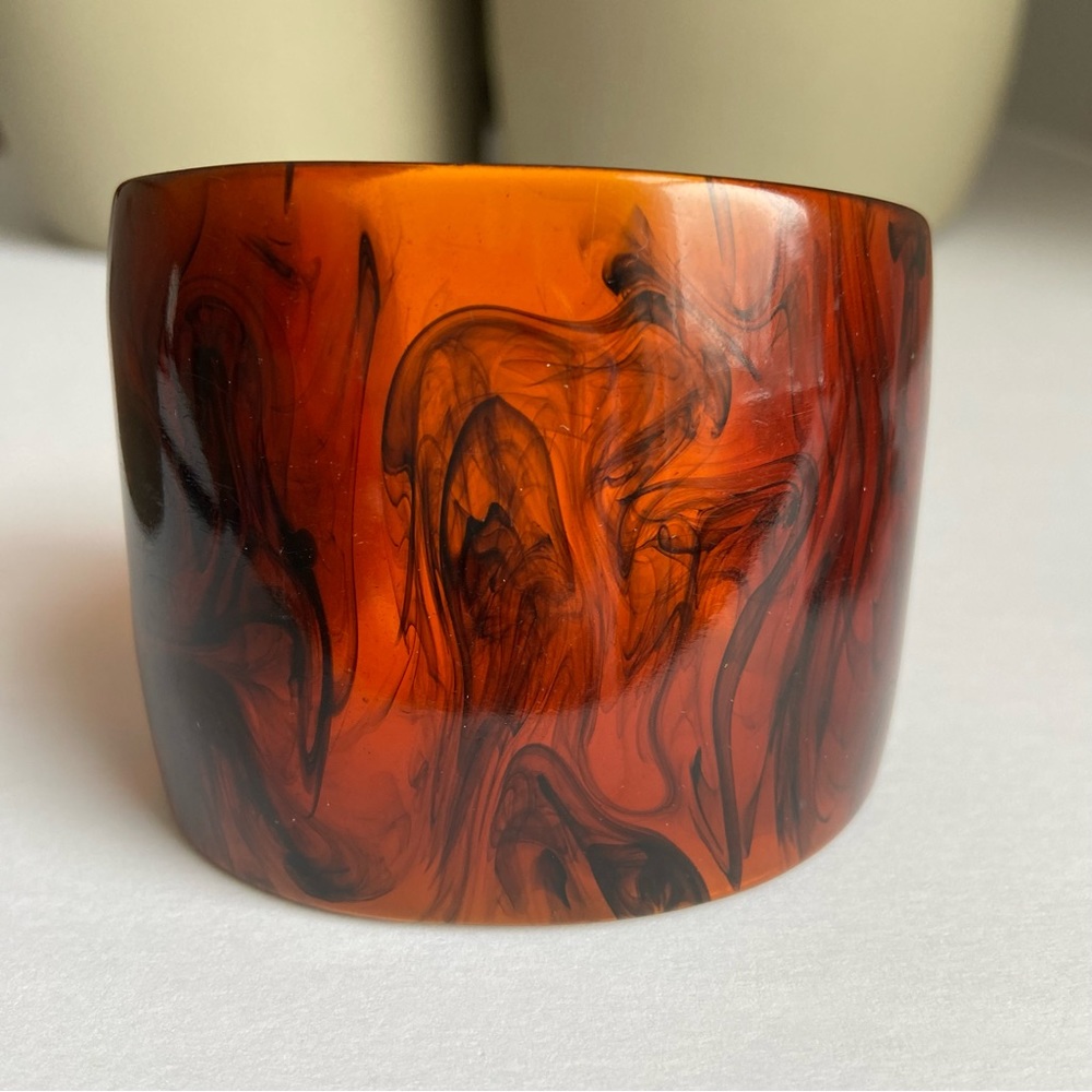 Wide Tortoise Shell Bangle Vintage